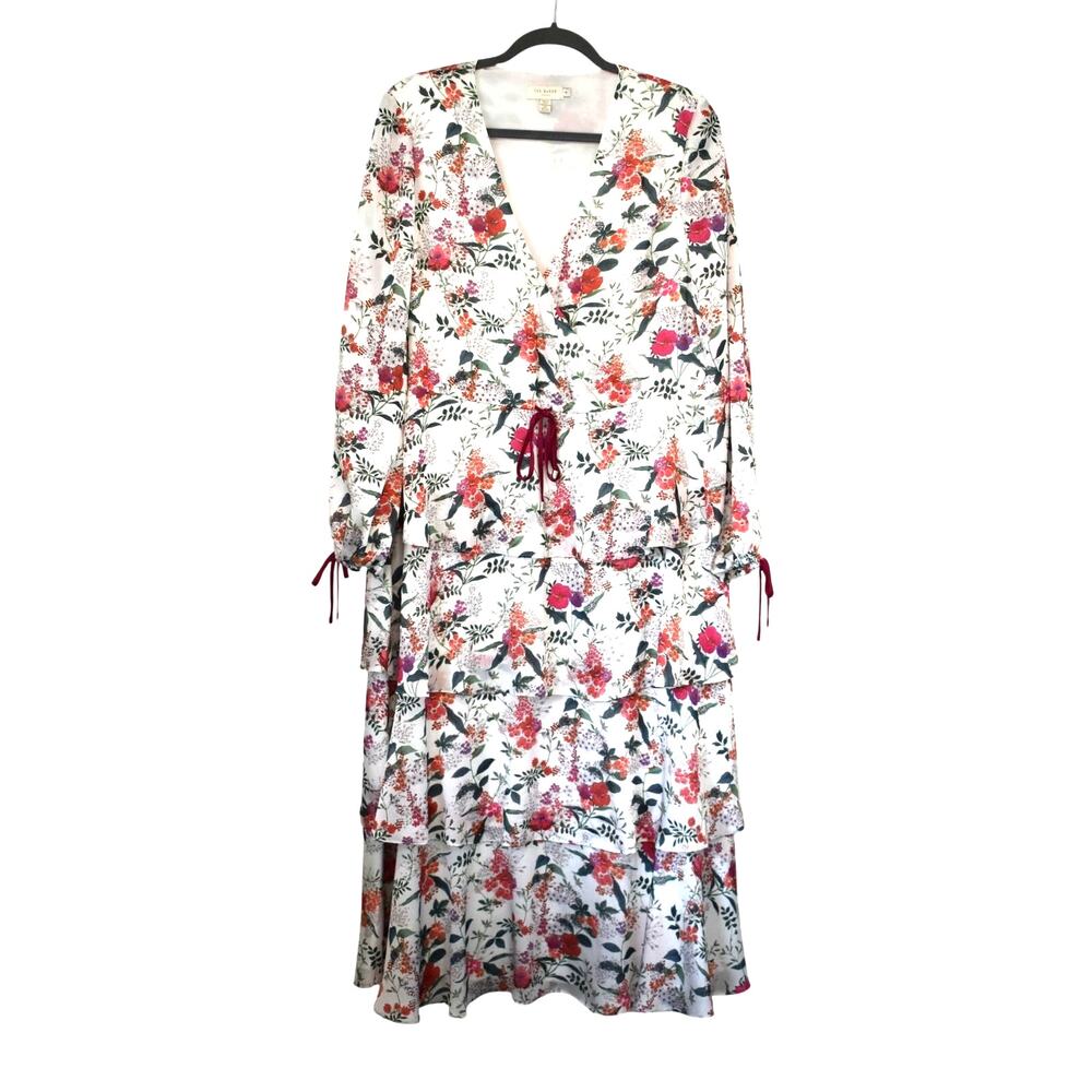 Ted Baker Dress 10 (Vanity Sz 4) Millii Tiered Floral Maxi Large Wedding Guest